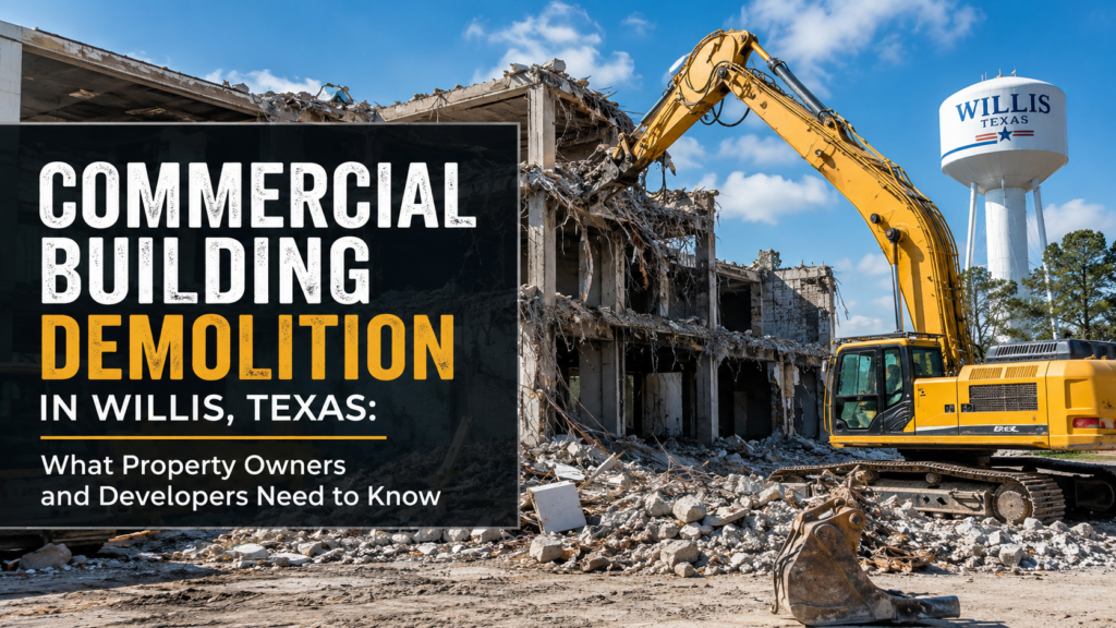Commercial Building Demolition in Willis, Texas: What Property Owners and Developers Need to Know